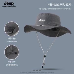 JEEP 지프 남성 등산모자 메쉬 챙넓은 자외선차단 여름 아웃도어모자