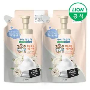 아이깨끗해 약산성 바디워시 너리싱케어 650g 리필 2개  화이트부케향) 쫀쫀한 거품 맨손 샤워
