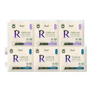 라엘 무표백 순면커버 입는오버나이트 6개입 (M/L) 6팩