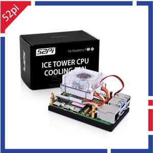 52Pi 라즈베리 파이 5 로우 프로파일 스 타워 냉각 팬 5용 RGB LED 조명