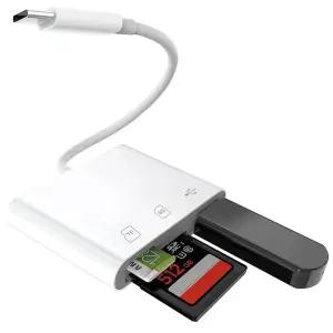 USB C SD 카드 리더기 USB-C 타입 TF 메모리 카메라 리더 3-in-1 어댑터 포함 아이폰 15 갤럭시 맥북 아이