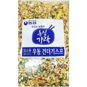 건더기스프(농심 500g)/우동/라면/후레이크/토핑/고명/야채/튀김/대용량/부스러기 건조 국물 국수 업소용