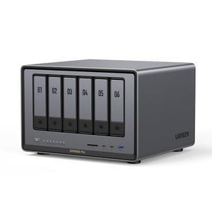 UGREEN NASync DXP6800 Pro 6-Bay 데스크톱 NAS, 인텔 i5 1235u 10코어 CPU, 8GB DDR5 RAM, 128G SSD, 2 * 10GbE, M.2 NVMe 슬롯, 8K HDMI, TBT4, 네트워크 연결 스토리지(디스크리스)