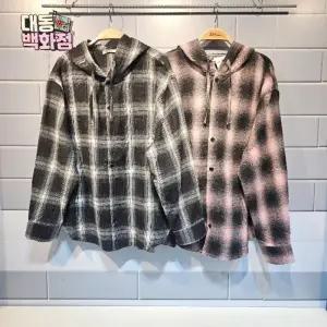 유솔대동백화점 DP01 플란넬 후드체크남방 2025년 가을상품  ULYC25WZ2