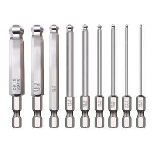 긴볼 엔드 육각 스크루드라이버 비트 마그네틱 배치 헤드 고경도 합금강 수공구 H1.5-H10 75mm 1 개
