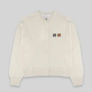 25FW 메종키츠네 OW051CFKT1036 P702 여성 더블 볼드 폭스 헤드 패치 레귤러 가디건 라떼