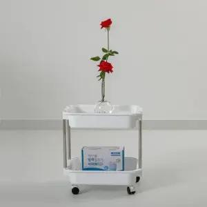 이동식 트레이 선반 2단 주방선반 주방선반 화장실선반 주방수납선반 미니선반 다용도선반