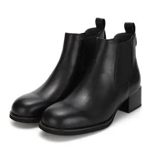 바바라 소가죽 베이직 밴딩 여성 첼시부츠 5cm_AAG864BK