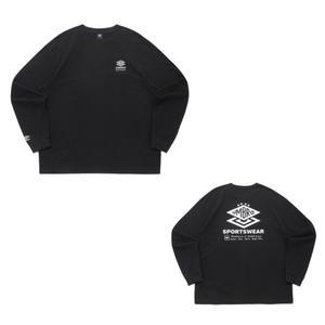 엄브로-로고 그래픽 긴팔티 UQ311CRL92 BLK