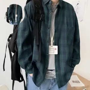 클래식 체크패턴 오버핏 남방 캐주얼 봄가을코디 셔츠