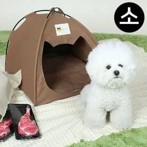 [콩심팥심]텐트 도그포즈 강아지 포켓 브라운 소형 원터치 캠프