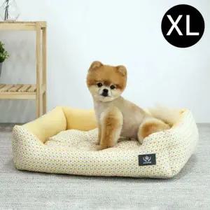 [콩심팥심]옐로우 사각 쥬시폼폼 XL 강아지 방석 도그포즈