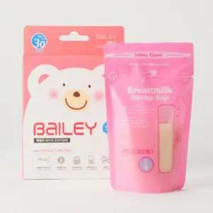 베일리 베이직 모유저장팩 180ml 30매 일회용 수유팩 모유보관 더블지퍼백