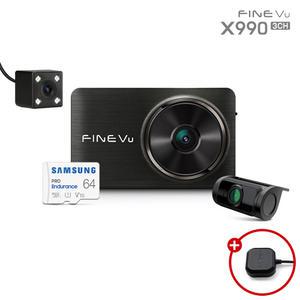 [파인어워즈][한정특가][A/S 2년+GPS] 파인뷰 X990 급발진 페달블랙박스 F/F/F 블랙박스 3채널 적외선 카메라