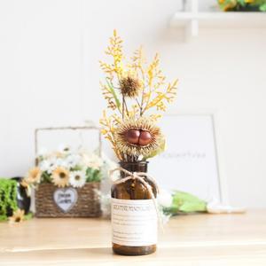 안개꽃 조화 꽃 화병 브라운밤가지set 40cm  DIY) 인테리어 가을 장식 테이블 소품 꾸미기 모형