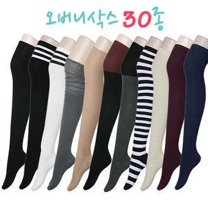 오버니삭스 롱양말 니트기모타이즈 망사 착압박스타킹