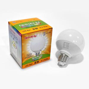 데이타임 8W LED 인지구 3000K 전구색 (숏) E26 베이스 컨버터내장형 램프