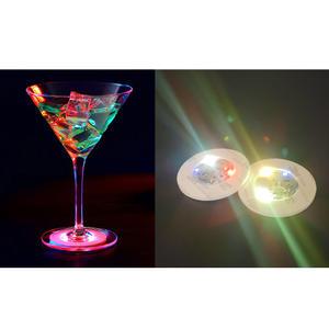 LED컵받침 약 6cm (1개) 원형 색상변환 led코스터 인싸템 캠핑 홈파티 부착형