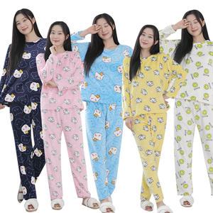 여성 밍크 수면 잠옷 세트 겨울 스판 주니어 학생 캐릭터 부드러운원단 실내복 파자마 홈웨어 상하세트 밴딩 바지 데일리