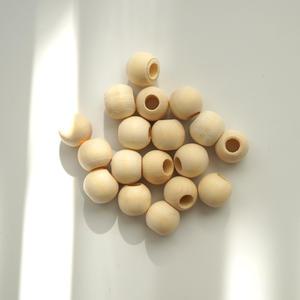 우드구슬 14mm 큰 내경 6mm 마크라메 라탄공예 비즈공예재료