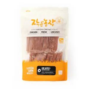 엘릿 작은농장 강아지간식 대용량 숯불슬라이스 1kg