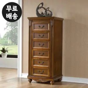 에쉬 원목 엔틱 서랍장 폭좁은 슬림 6단 안방 거실