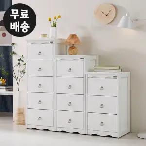 로엘 서랍장 3종세트 1200 틈새(5단/4단/3단/화이트)
