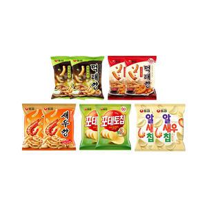 먹태깡세트4 (먹태깡고추마요, 2개, 먹태깡, 2개, 새우깡, 2개, 포테토칩, 2개, 알새우칩, 2개)