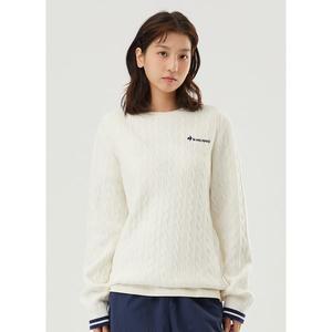 [르꼬끄](강남점)[이월][60% OFF] 유니 케이블 스웨터 풀오버 (남녀공용니트)/ IVORY (QP123TST11)