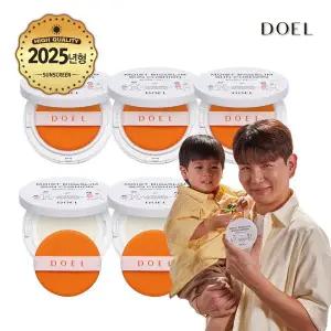 [도엘](본품 5개 온가족세트) 도엘 촉촉 빅앤슬림 선쿠션 SPF50+ PA++++ 국내최대용량 27g 초슬림 22mm