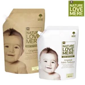 네이쳐러브메레 아기세탁세제 리필형 1300ml 1팩+유연제 리필형 850ml 1팩