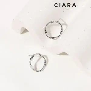 [하프클럽/]CIARA mono 써지컬스틸 Bronx 웨이브서클 귀걸이