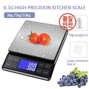 타이머저울고정밀 주방 저울 3kg/5kg/10kg 0.1g 가정용 식품 커피 전자 무게 팬