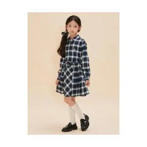 국내정품 빈폴키즈 BEANPOLE KIDS 클래식 약기모 체크 셔츠형 원피스헤어슈슈 세트 그린 BI4871G03M 56913