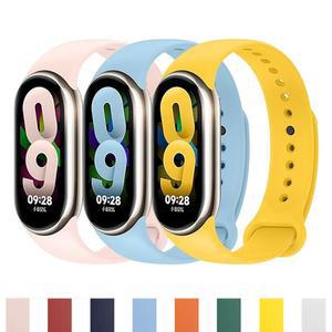 Mi Band 8 9 스트랩 SmartWatch 액세서리 Xiaomi MiBand 8 팔찌 용 실리콘 스포츠 교체 벨트 손목 pulseira correa