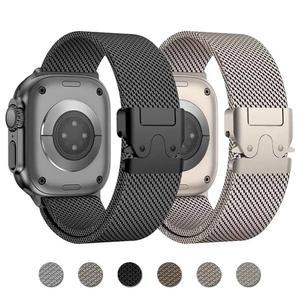 Apple 시계 밴드 용 티타늄 스트랩 46mm 49mm 45mm 42mm iWatch 44mm 41mm 40m 루프 코레아 팔찌 시리즈 Ultra 10 9 8 7 6 5 SE