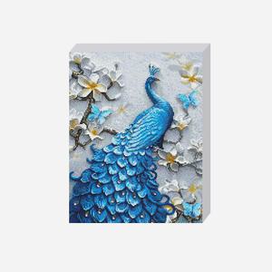 DIY 보석십자수 세트 푸른 공작 40x50cm