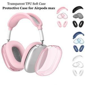 Airpods 용 소프트 보호 케이스 Max 투명 TPU 스크래치 충격 방지 커버 헤드폰 액세서리