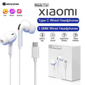 Xiaomi 기존 헤드폰 Xiaomi mi 14 13 12 이어폰 형 이어폰 Redmi Note 10 9 Type C 3.5mm 유선 헤드셋 전화 액세서리
