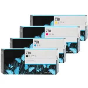 HP 정품 738 498N5A 498N6A 498N7A 498P2A 4색 잉크세트 13ml / 디자인젯 T850 T950 용