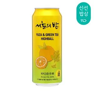 [품질보장] 더한 서울의밤 유자&녹차하이볼 5도 500ml 하동녹차,고흥유자