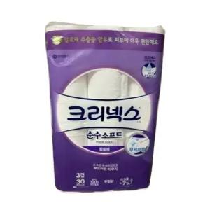 크리넥스 순수 소프트 두르마리 휴지 30m 30롤 1개