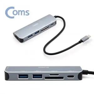 C타입 멀티도킹 허브 변환기 USB HDMI SD TF 6in1