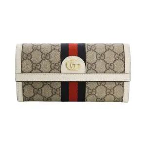 [정품] 구찌 오피디아 GG 슈프림 장지갑 베이지 에보니 Gucci Ophidia Supreme Wallet Beige Ebony 742532