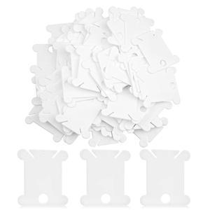 플라스틱 치실 보빈 100개, 자수 보빈, 크로스 스티치 면실 공예, DIY 재봉 공예를 위한 흰색 실 정리