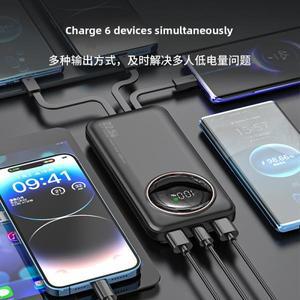 MIJIA 3C 인증 초고용량 보조베터리 케이블 내장으로 초고속 충전 휴대용, 범용 호환성