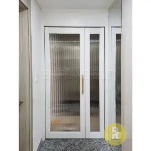 [바른도어]49번 비대칭양개스윙중문 펄화이트 모루세로강화유리
