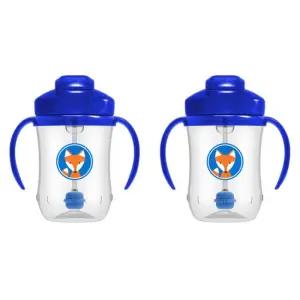 닥터브라운 유아 추 빨대컵 휴대용 270ml 블루 2개