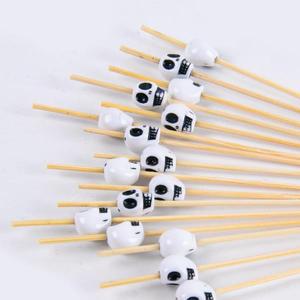 100pcs 할로윈 해골 칵테일 추천 대나무 이쑤시개 과일 스틱 전채 음료 꼬치 파티