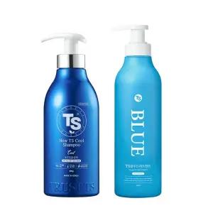 뉴TS쿨 샴푸 500ml + TS블루 트리트먼트 500ml 탈모완화 두피샴푸 2종 뉴TS쿨 샴푸+TS블루 트리트먼트